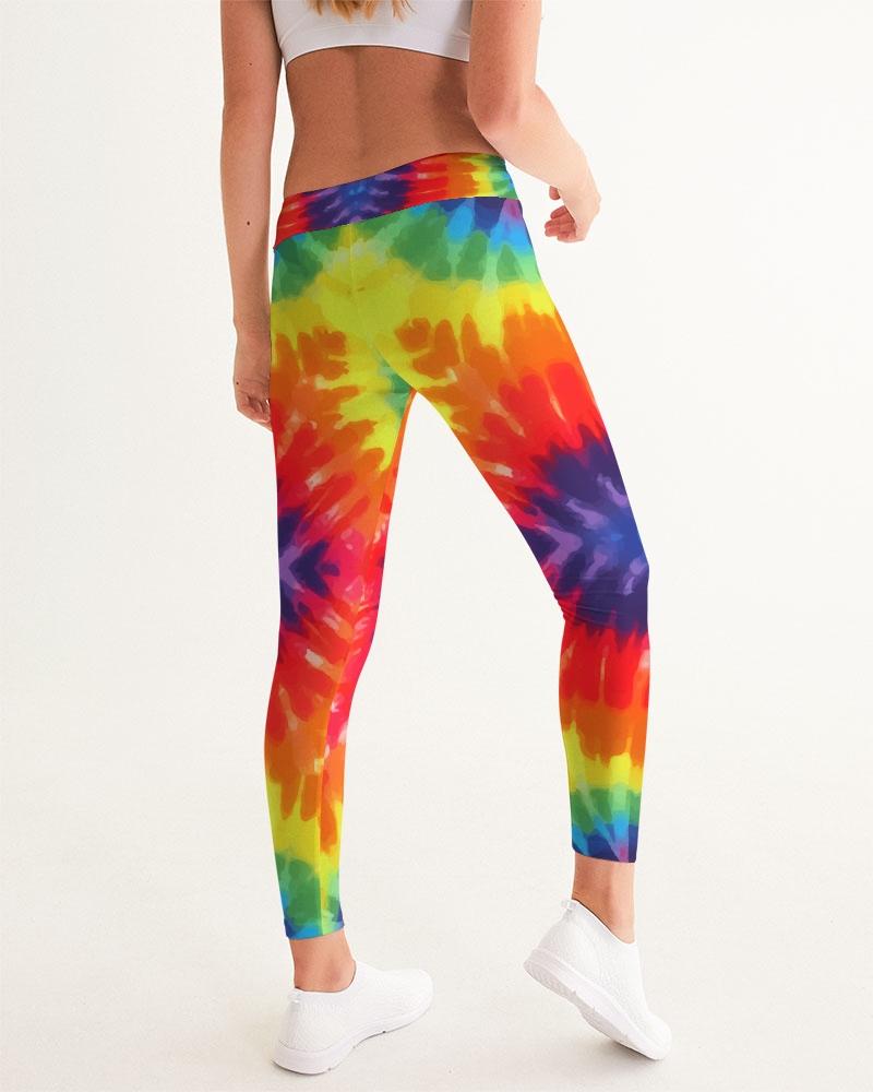 Women's Yoga Pants, Peace & Love Tie-Dye - Moisture Wicking /