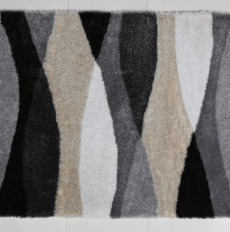 Aria Soft Pile Shag Area Rug Grey Print