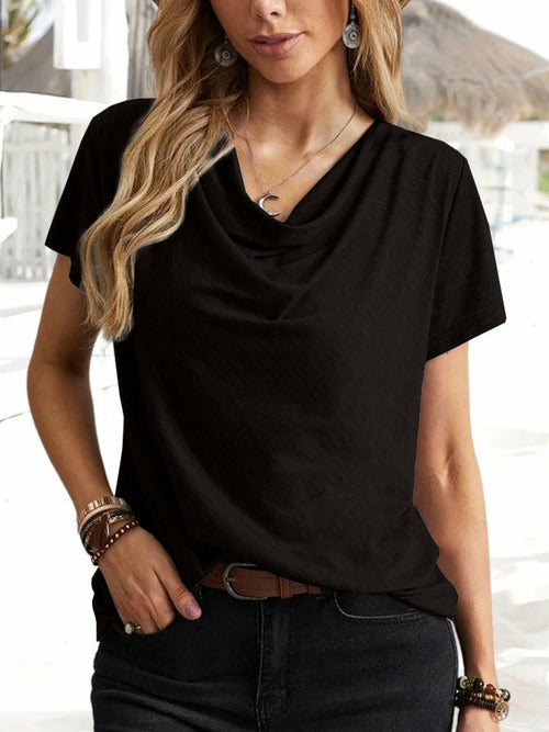 solid casual fashion short sleeve Top