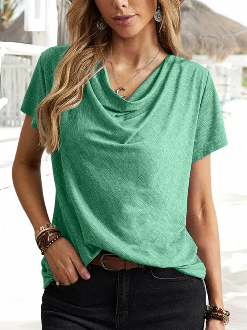 solid casual fashion short sleeve Top