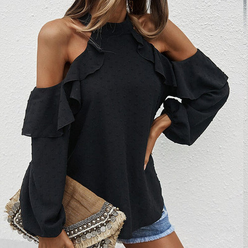 Off Shoulder Ruffles Blouse