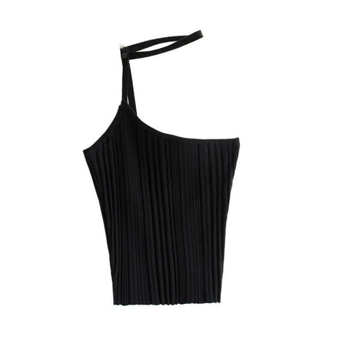 Solid Color Ribbed Knitted Camis
