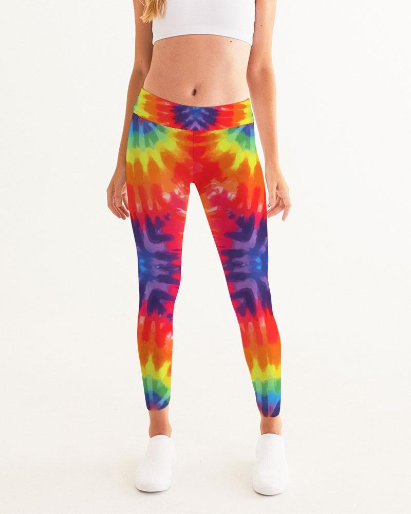 Women's Yoga Pants, Peace & Love Tie-Dye - Moisture Wicking /