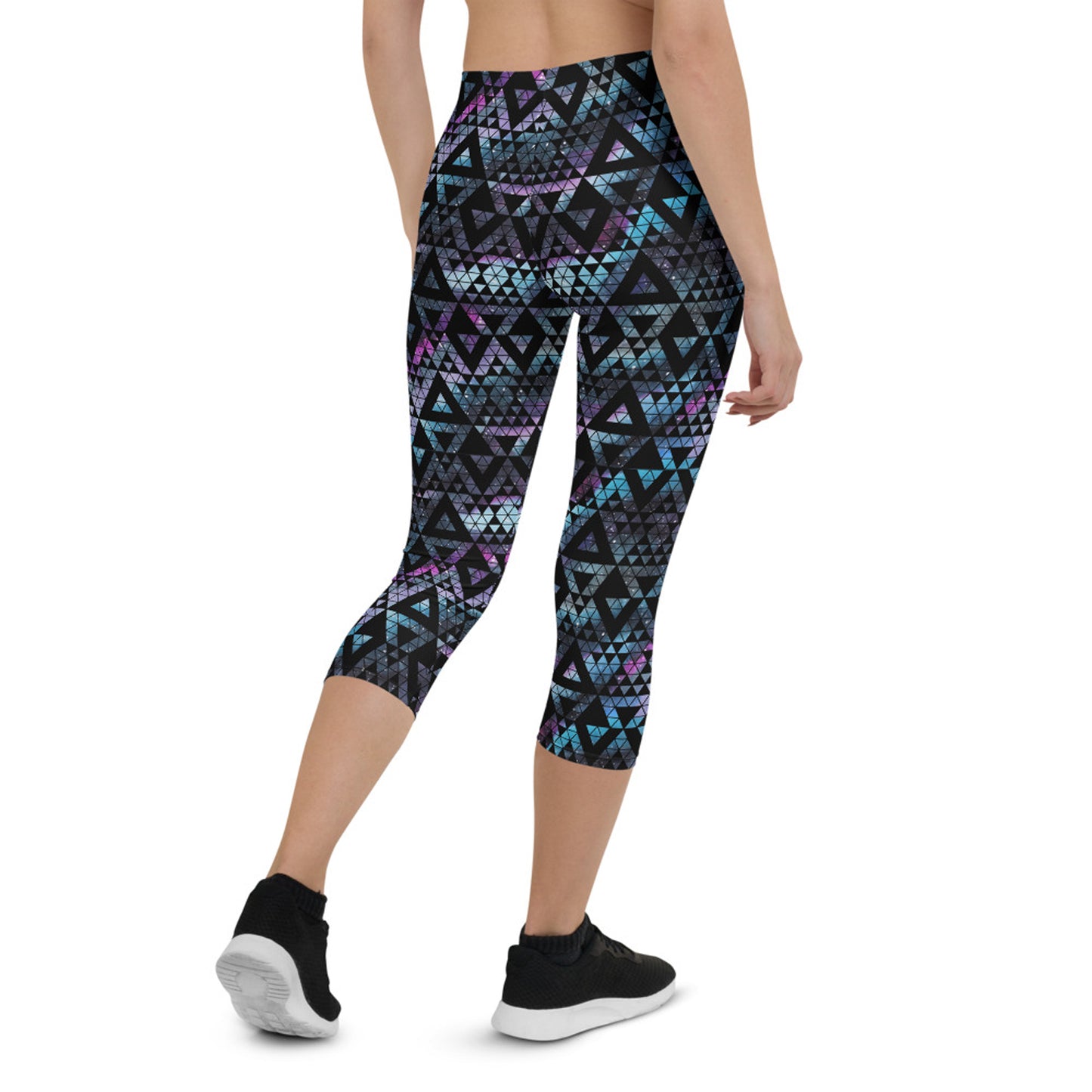 Geometric Galaxy Capri Leggings for Women