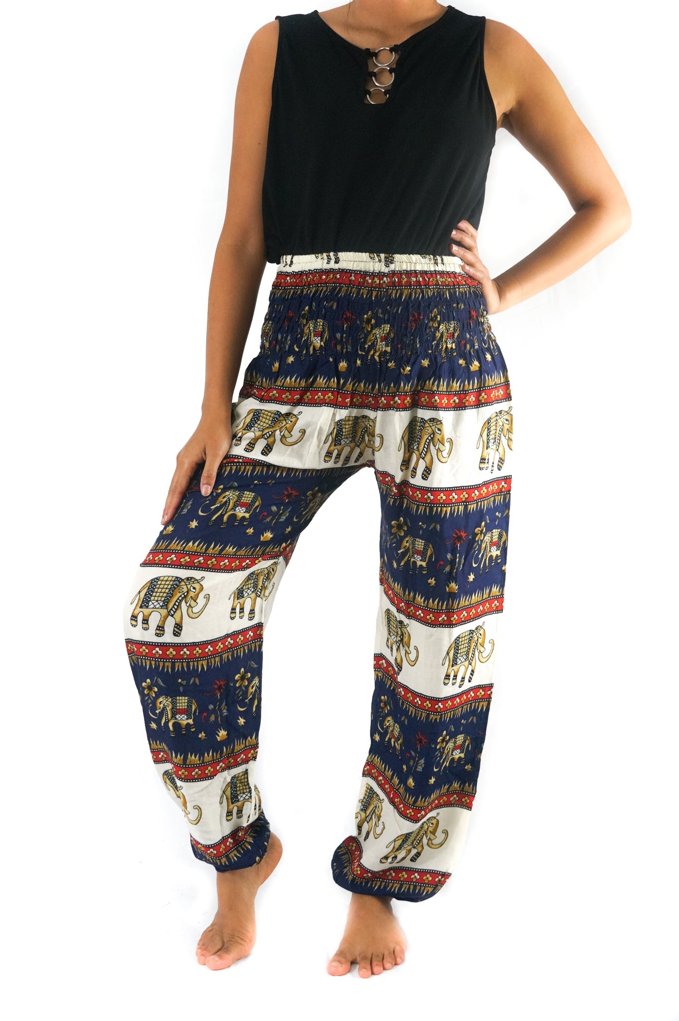 Blue ELEPHANT Pants Women Boho Pants Hippie Pants Yoga