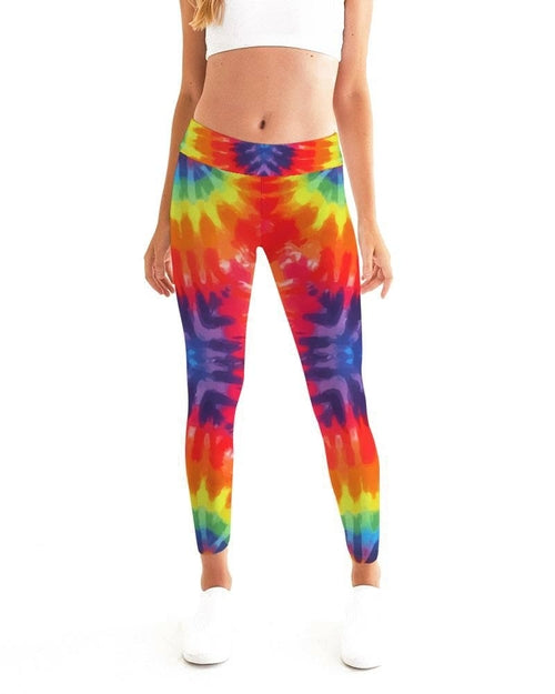 Women's Yoga Pants, Peace & Love Tie-Dye - Moisture Wicking /
